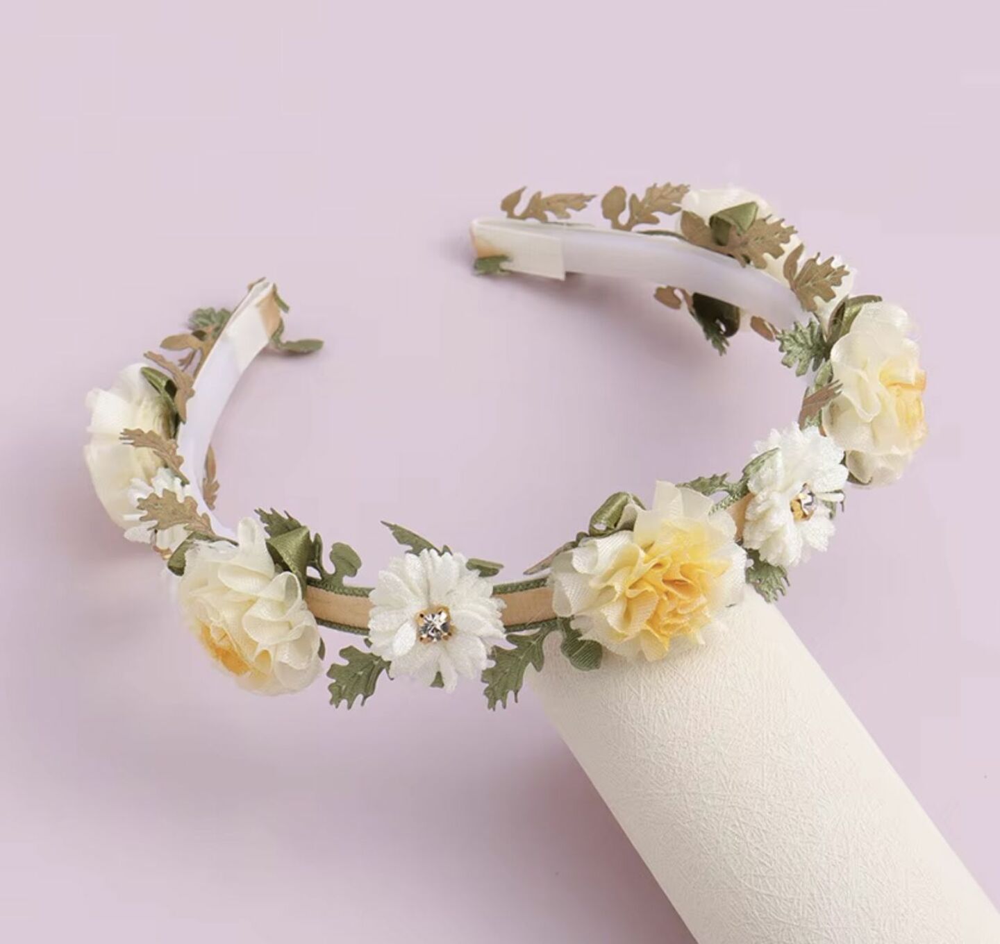 Yellow Chrysanthemum Flower Headband for Girls 9007
