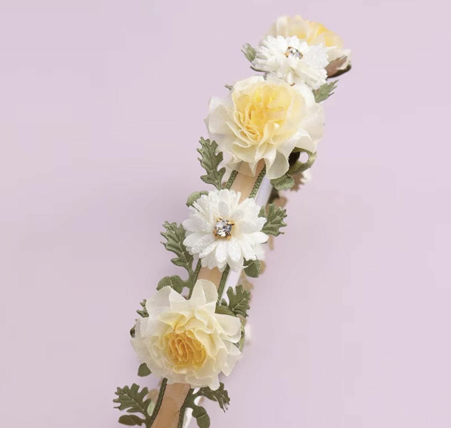 Yellow Chrysanthemum Flower Headband for Girls 9007