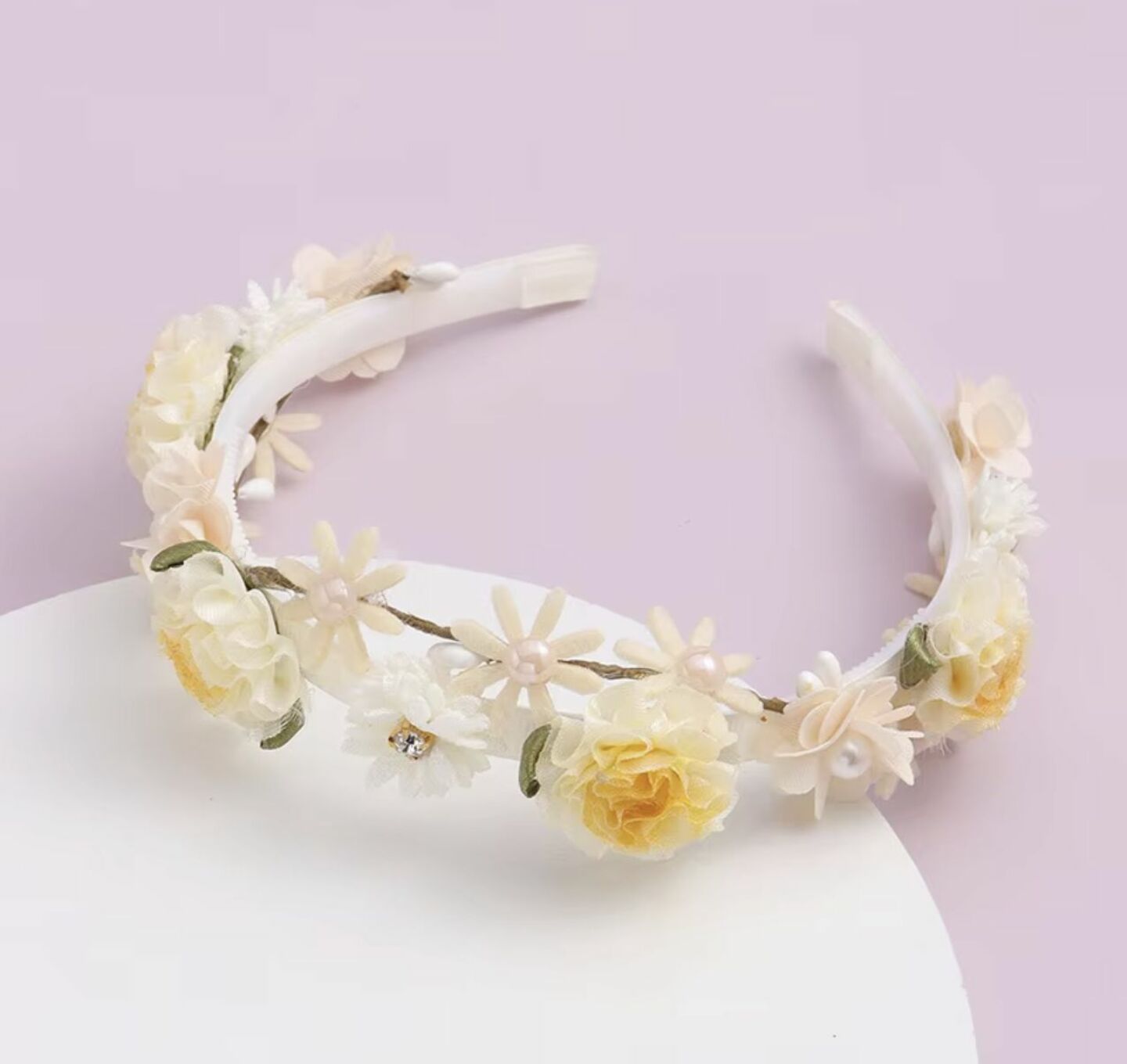 Yellow Chrysanthemum Flower Headband for Girls 9011