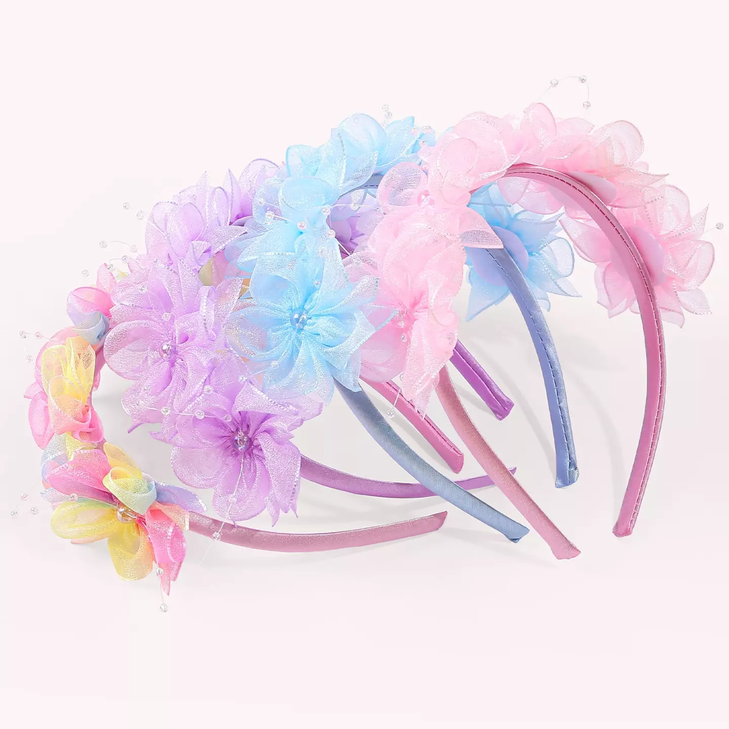 Pink Chiffon Flower Headband for Girls 9027