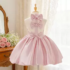 Dusty Pink Scarlett Knee-Length Party Dress for Girls 9052
