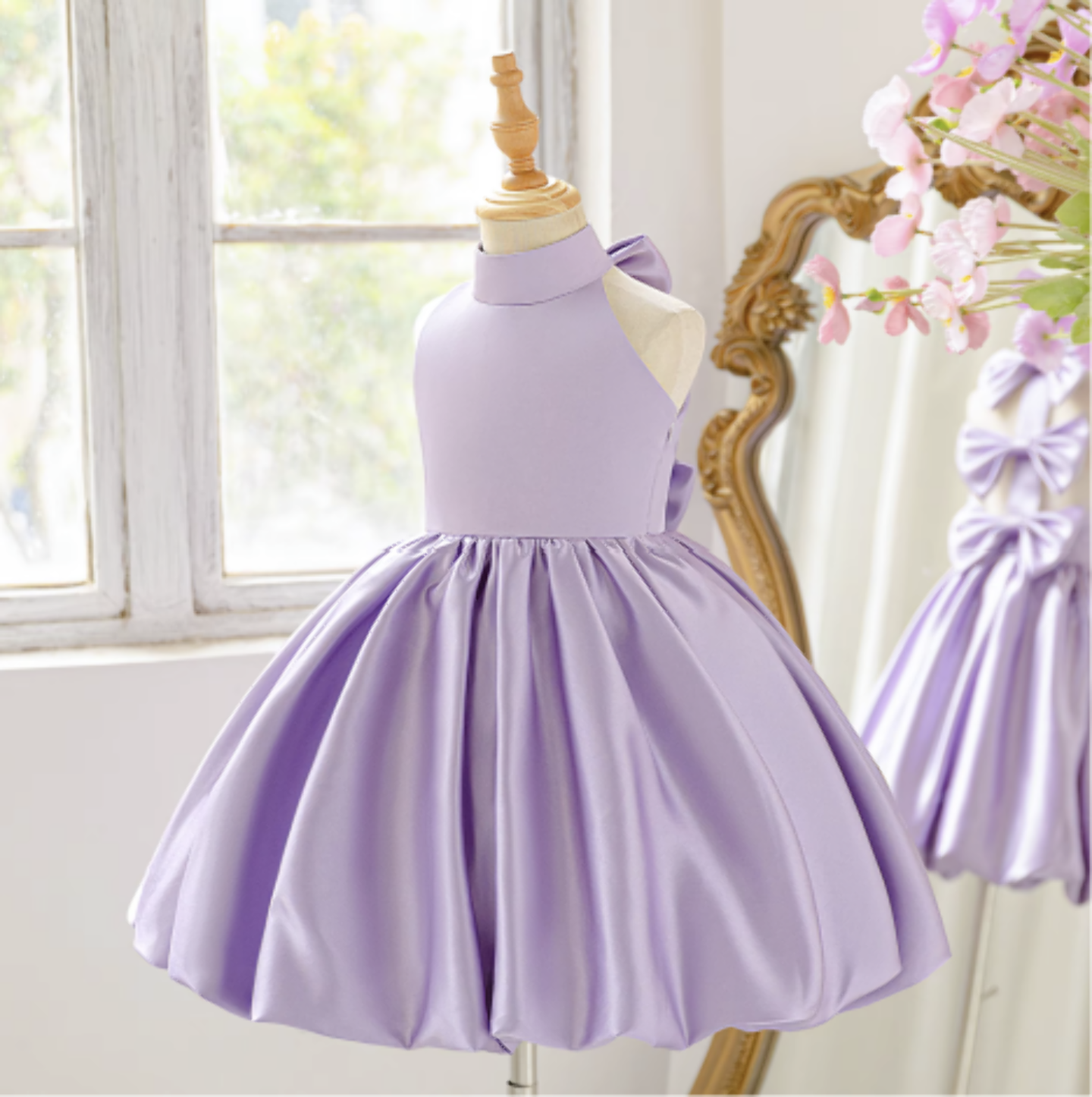 Lavender Scarlett Knee-Length Party Dress for Girls 9054