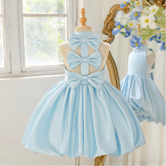 Light Blue Scarlett Knee-Length Party Dress for Girls 9051