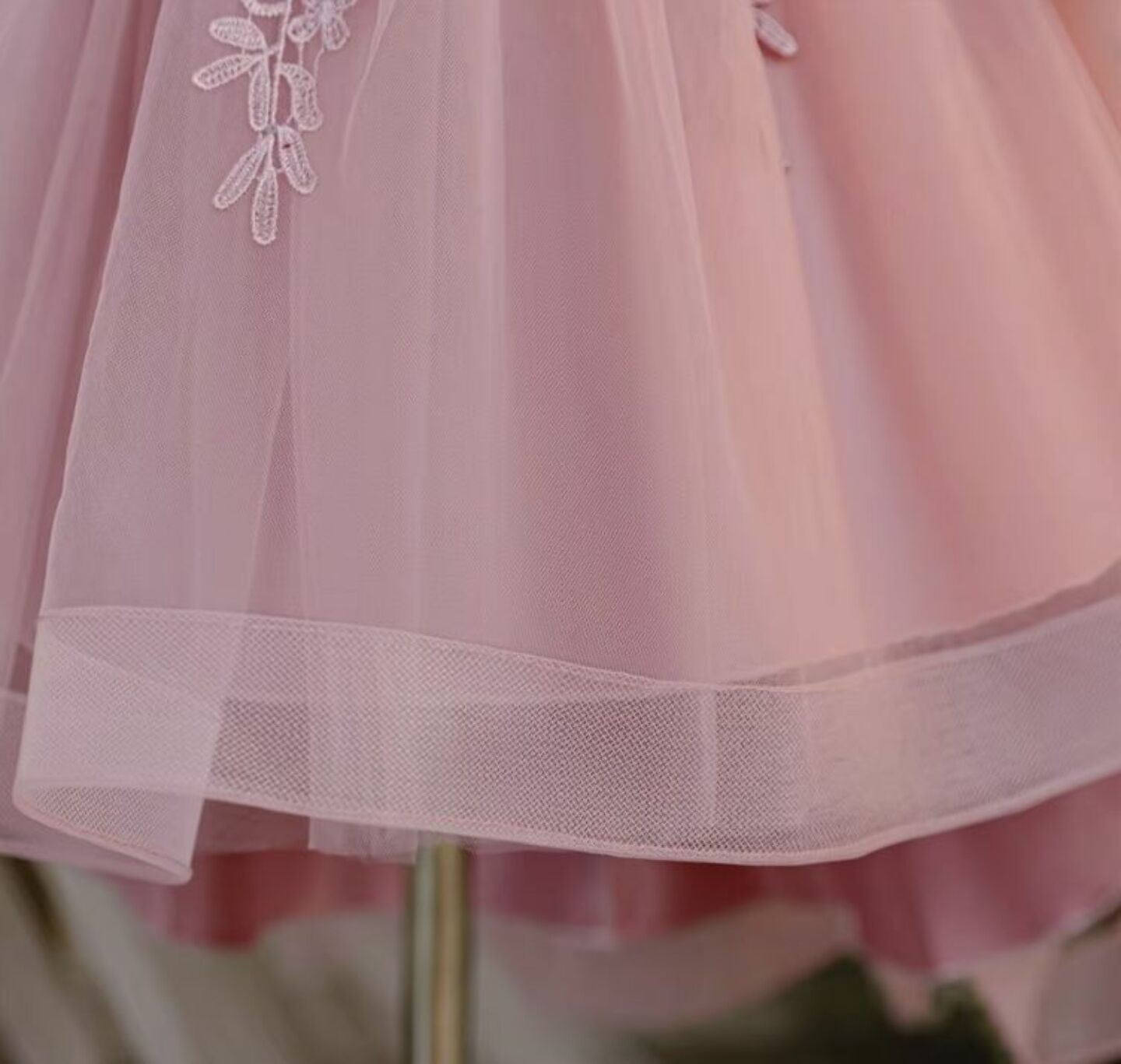 Keira Dusty Pink Flower Girl Dress - Long Sleeve Lace Tulle Party Dress