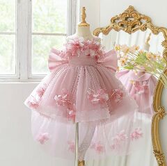 Dusty Pink Flower Girl Dress + Accessories Bundle | Haley High-Low Tulle Dress
