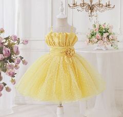Yellow Ruffle Bodice Party Dress + Accessories Bundle | Pauline Flower Girl Dress