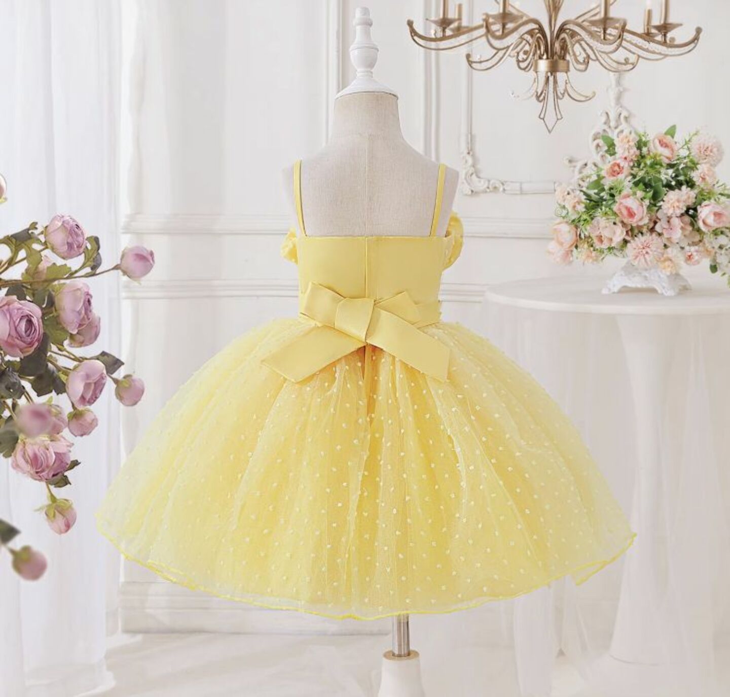 Yellow Ruffle Bodice Party Dress + Accessories Bundle | Pauline Flower Girl Dress