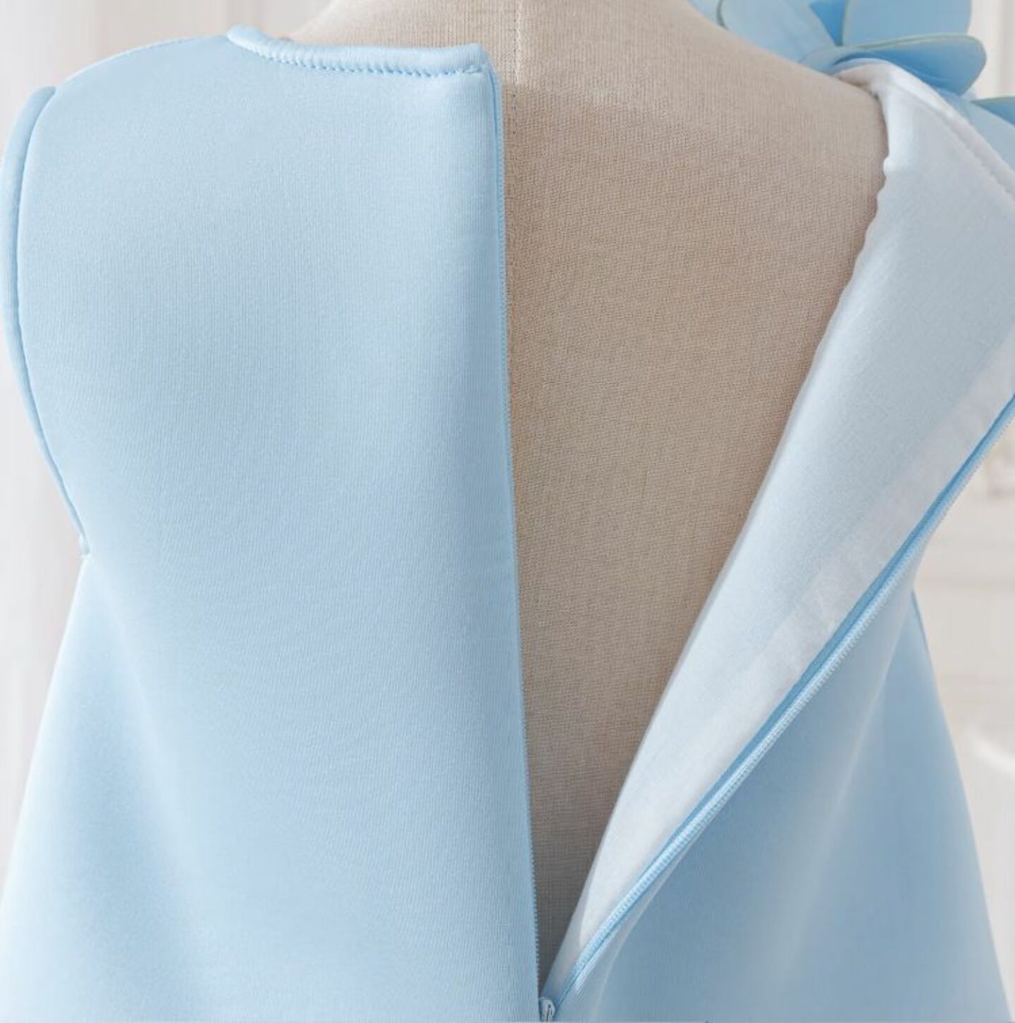 Elisa Light Blue 3D Petal Hem Party Dress for Girls