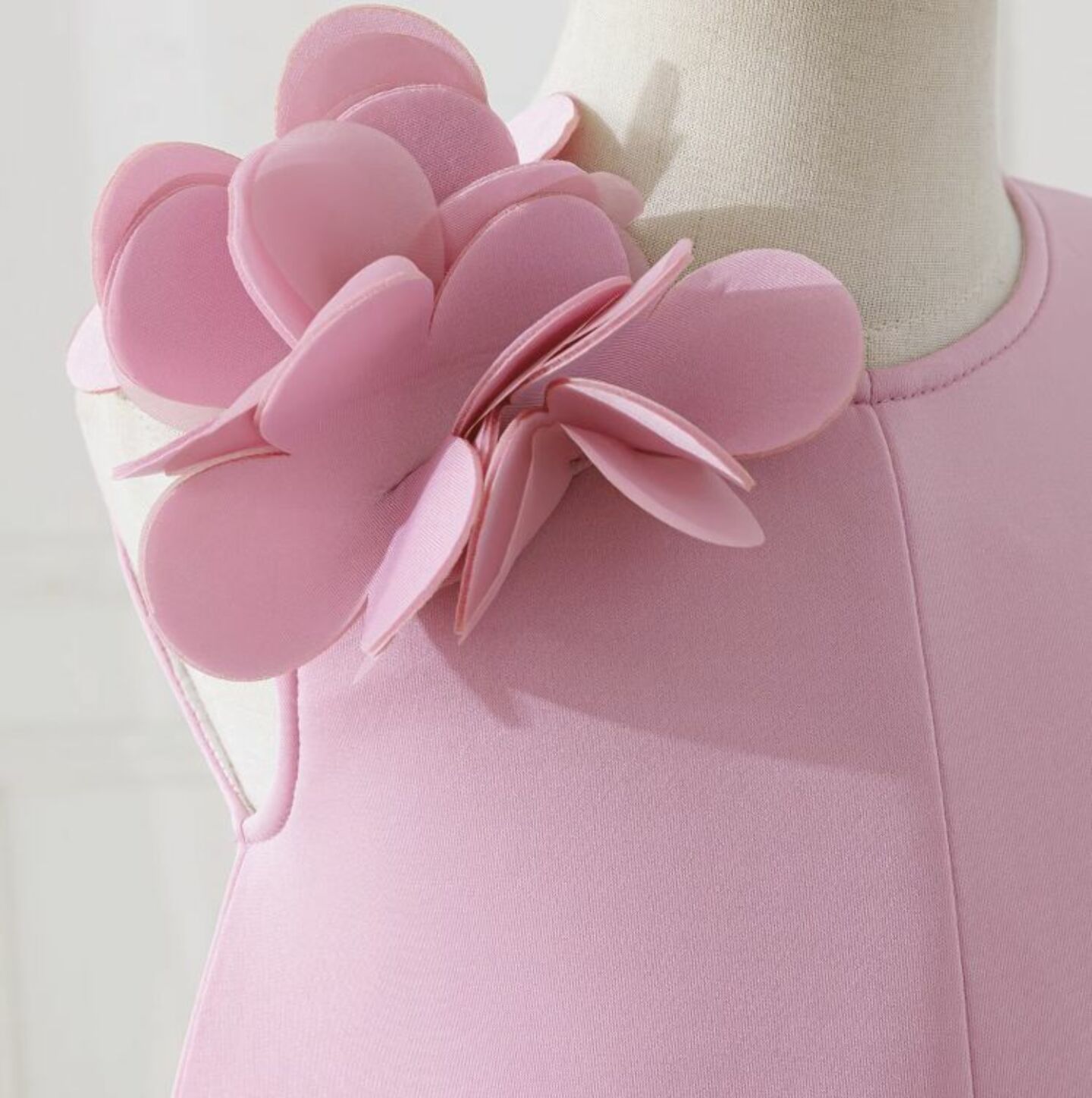 Elisa Pink 3D Petal Hem Party Dress for Girls