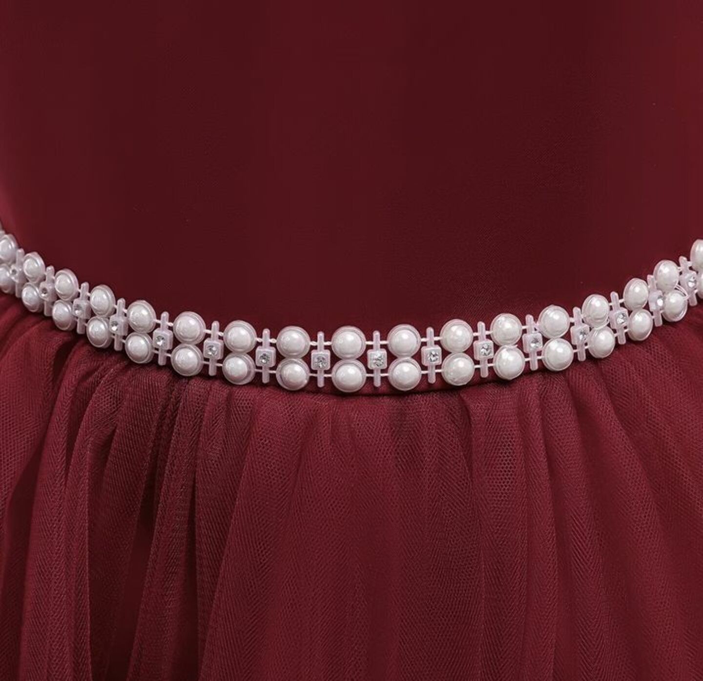 Yamille Maroon Tiered Bow Party Dress for Girls