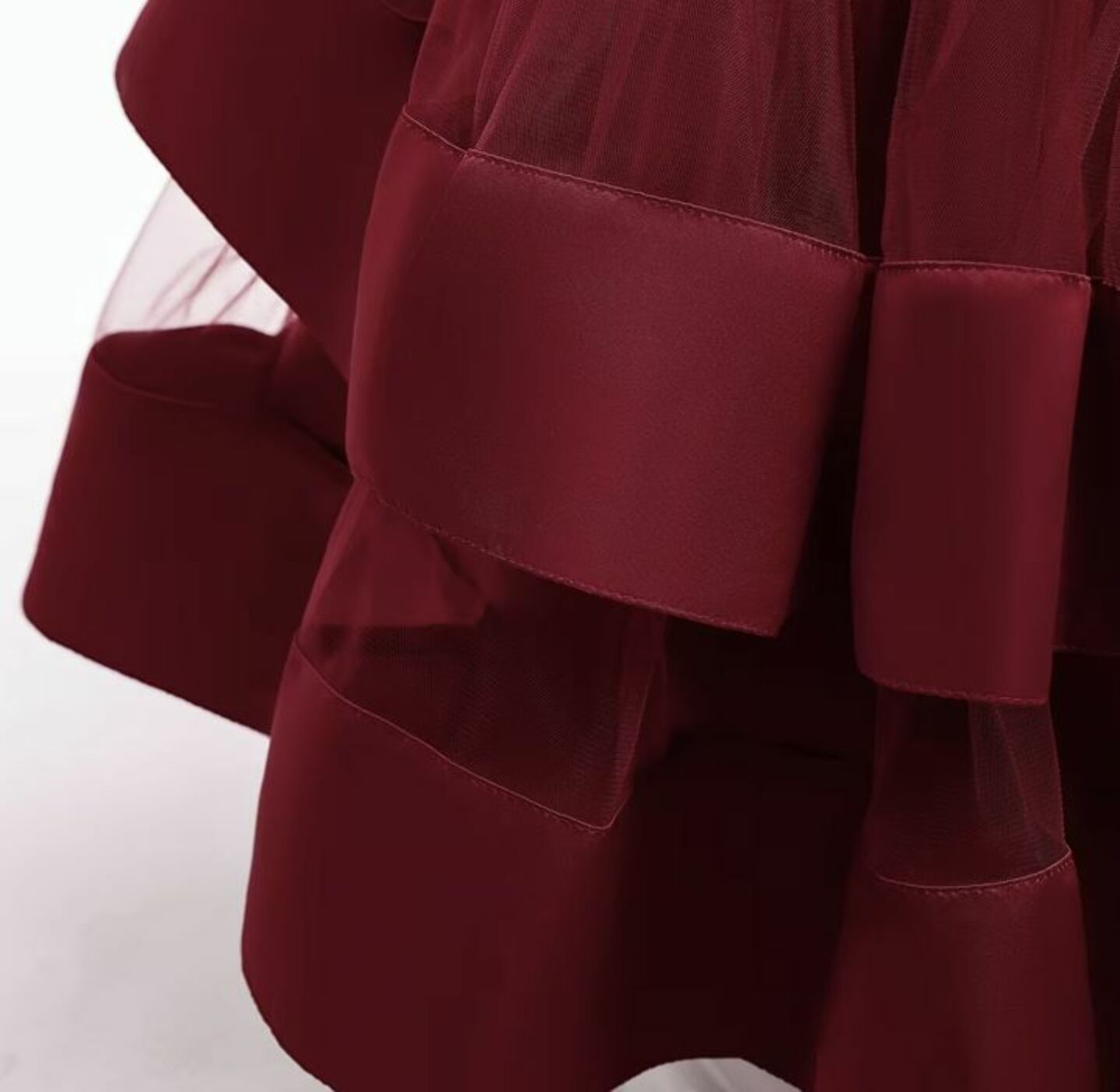 Yamille Maroon Tiered Bow Party Dress for Girls
