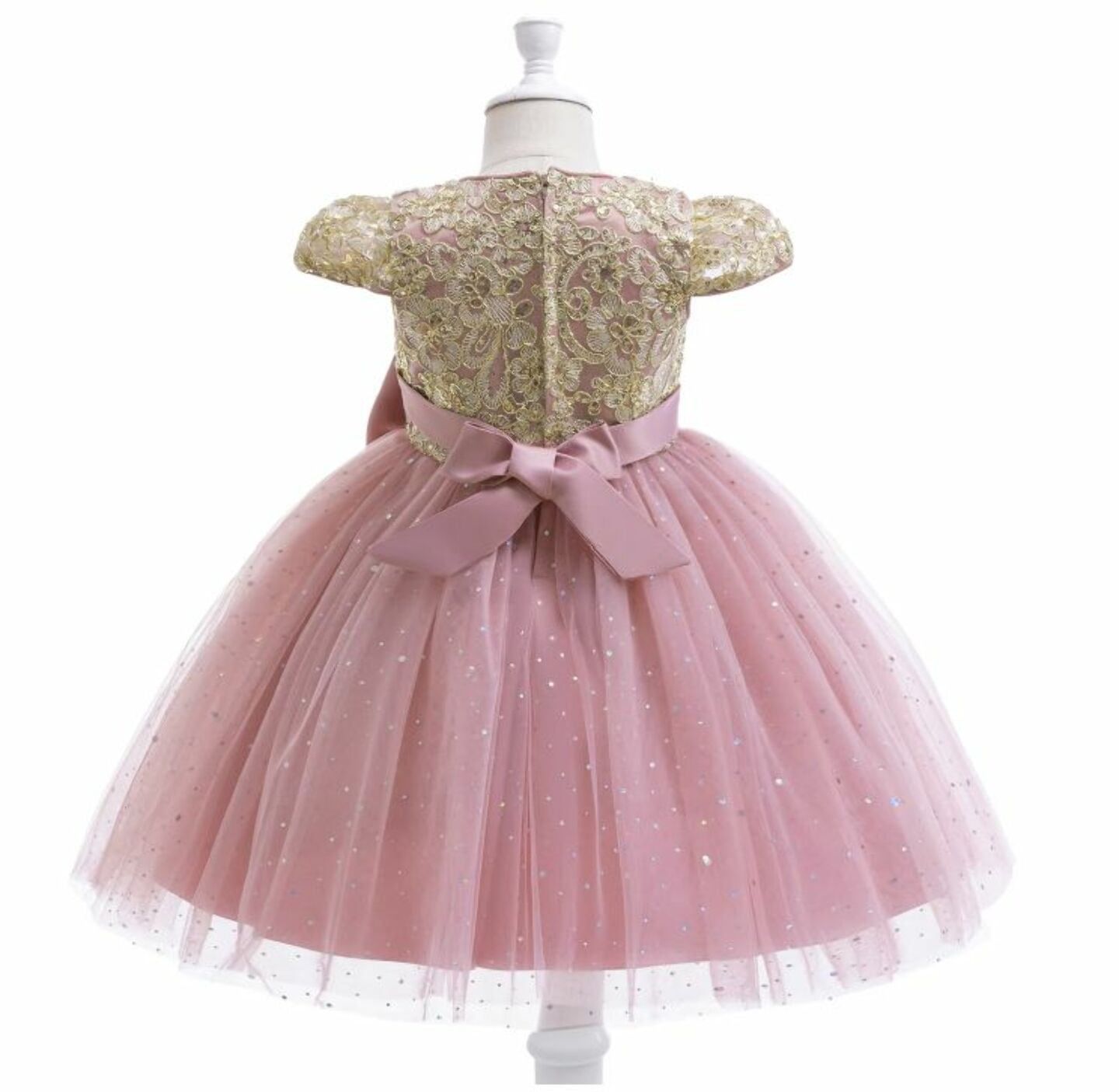Halston Dusty Pink Sequin Lace Tulle Party Dress for Girls