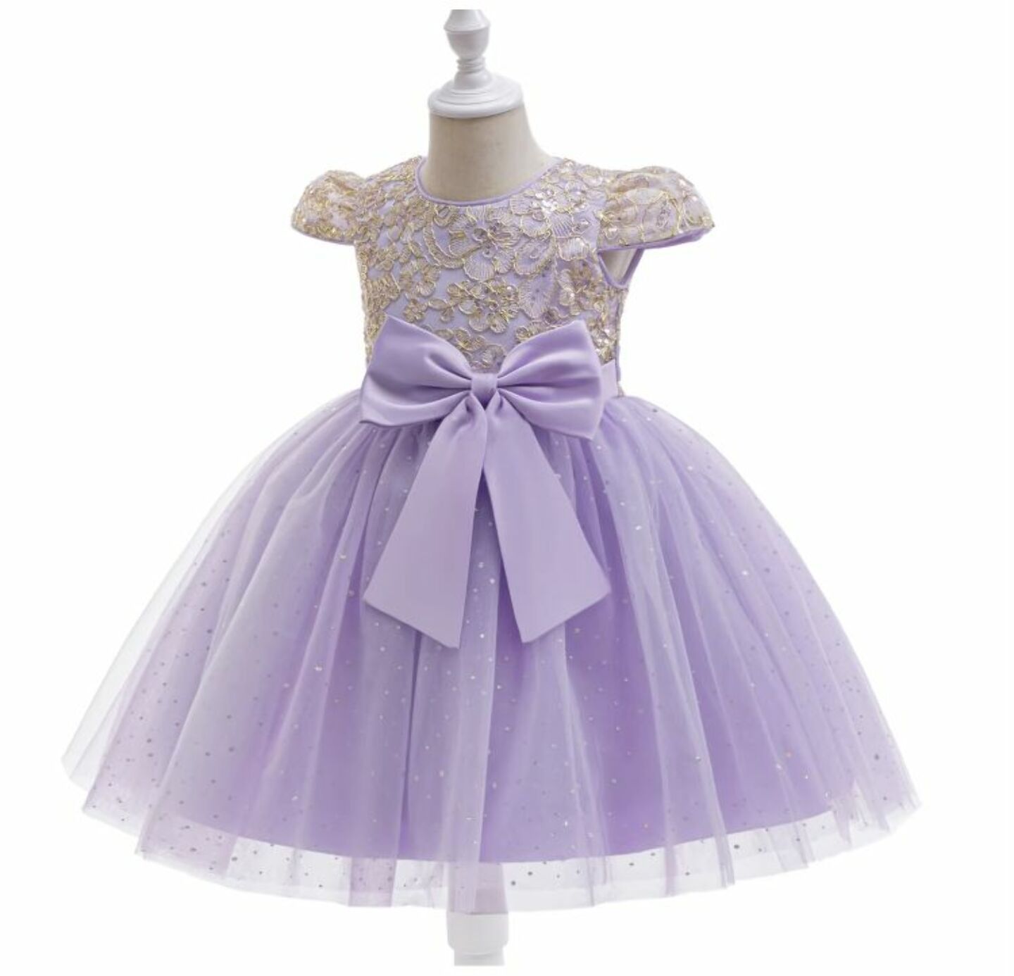 Halston Lavender Sequin Lace Tulle Party Dress for Girls