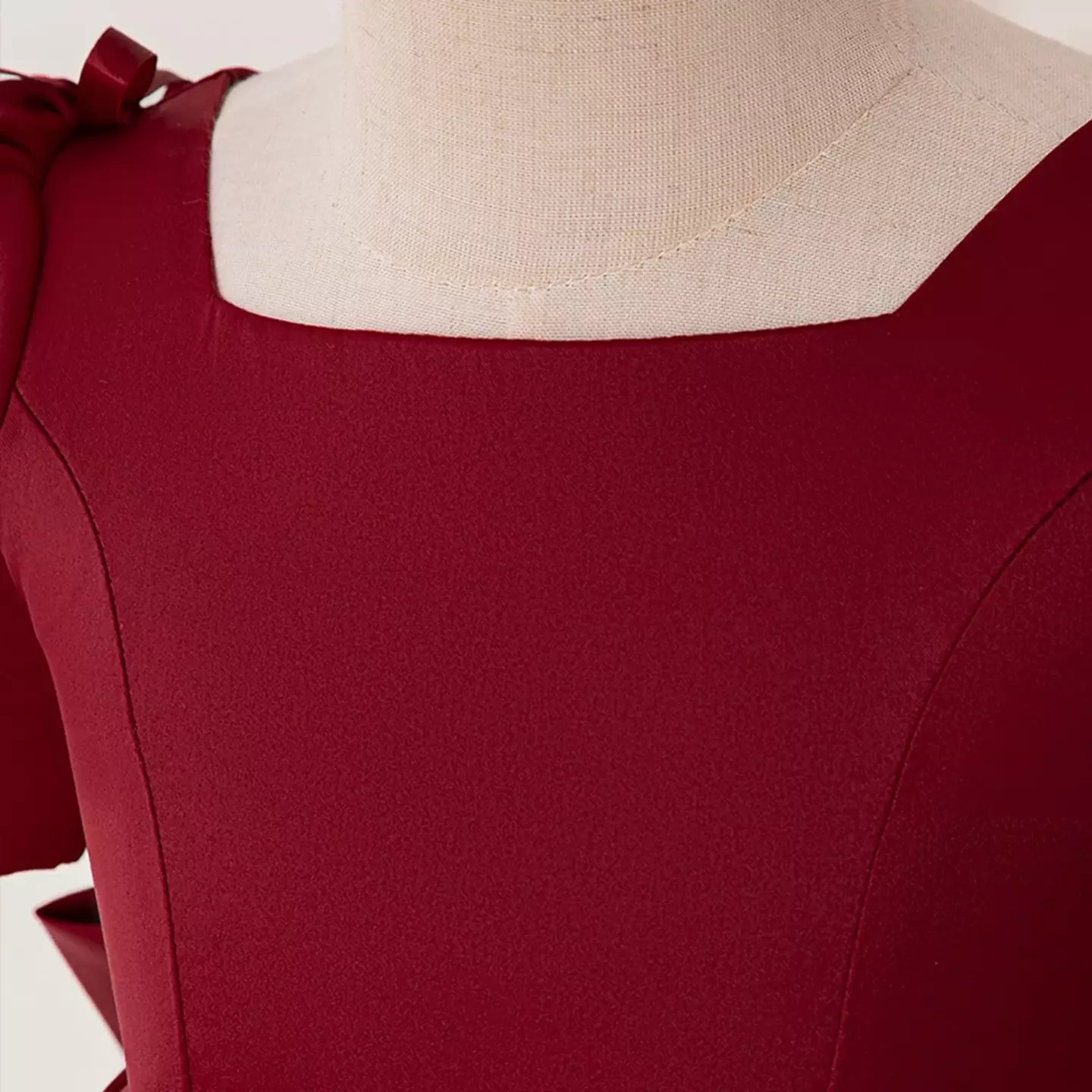 Bondi Maroon Satin Puff Sleeve Bow Back Party Dress for Girls