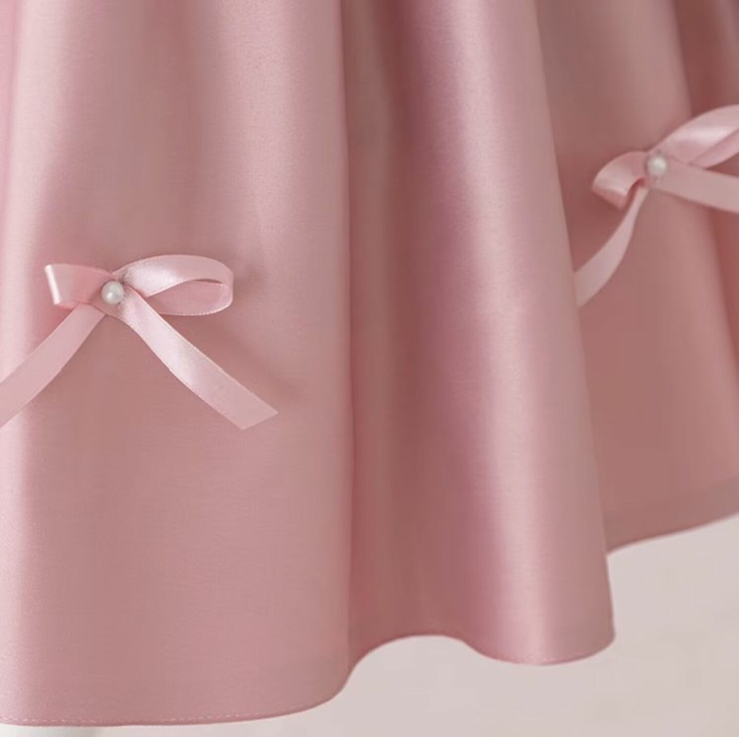 Bondi Dusty Pink Satin Bow Back Knee Length Dress for Girls