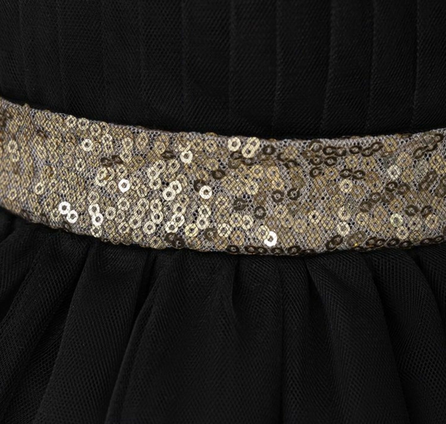 Georgia Black Tiered Tulle Party Dress with Removable Tail