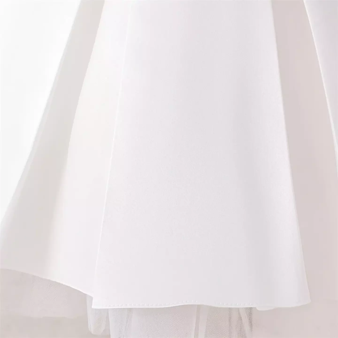 Kristi White Pearl Collar Satin Bow Christening & Flower Girl Dress