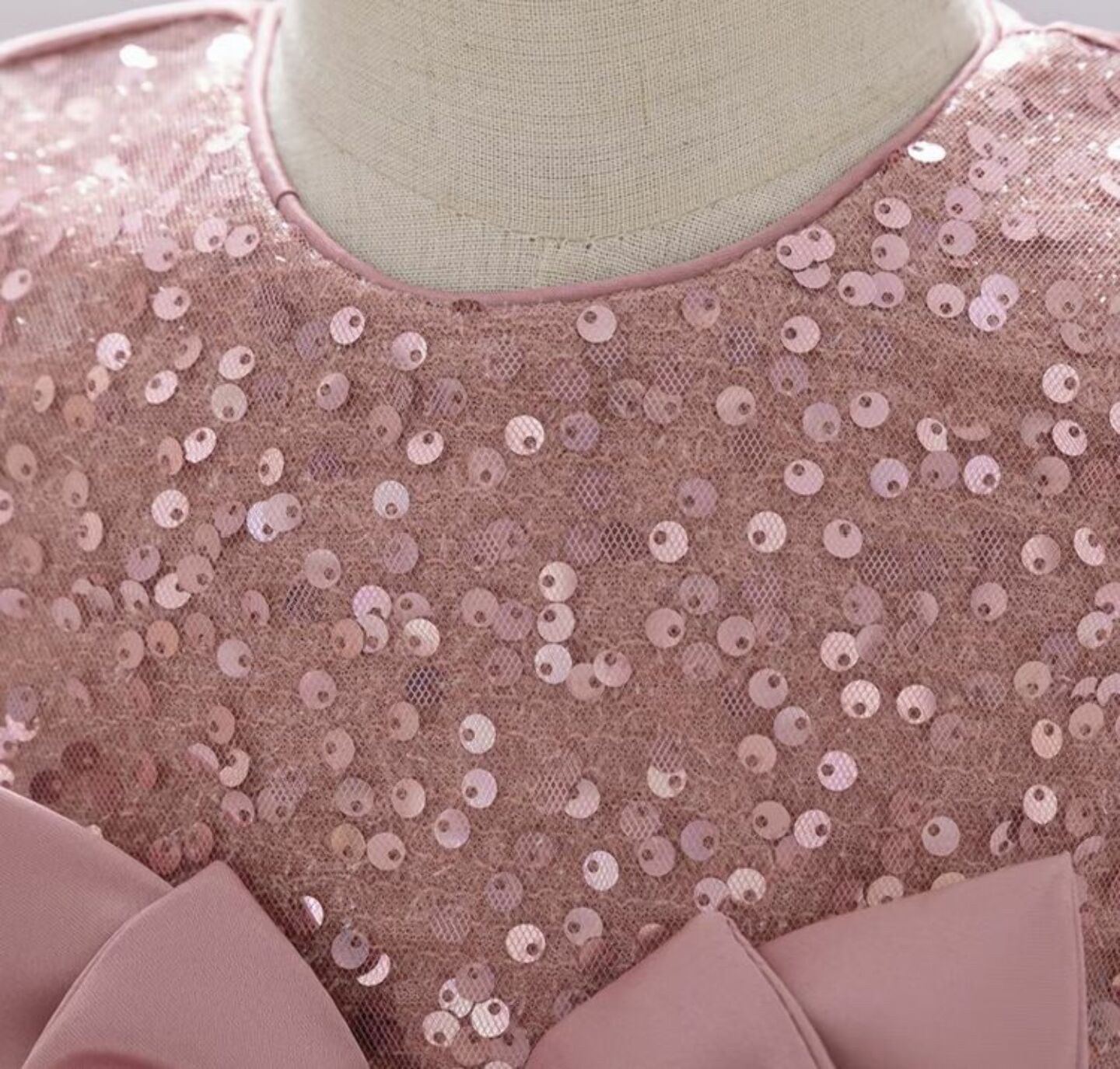 Lindsey Dusty Pink Sequin Bow Tiered Tulle Baby Girls Dress | Lucys