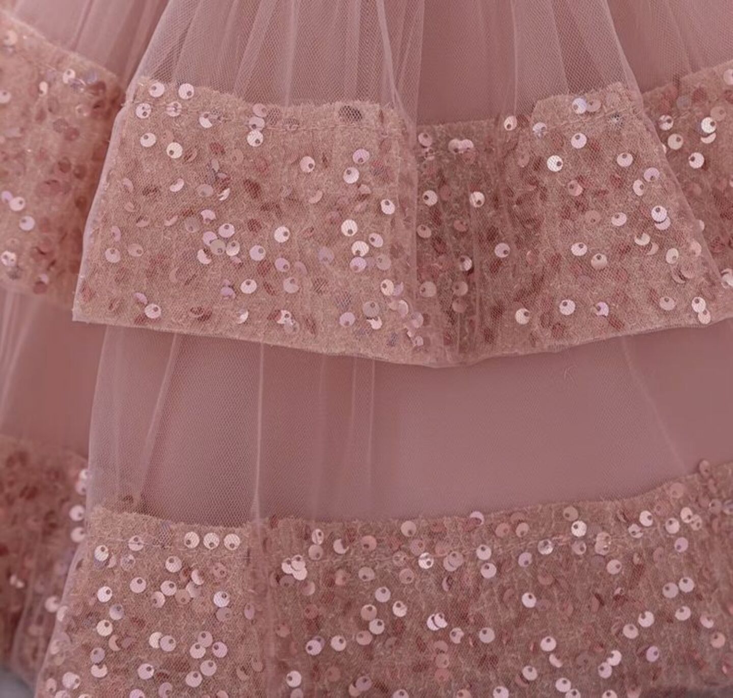 Lindsey Dusty Pink Sequin Bow Tiered Tulle Baby Girls Dress | Lucys