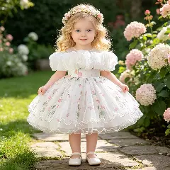 Sophie IV White Butterfly Tulle Baby Christening & Party Dress