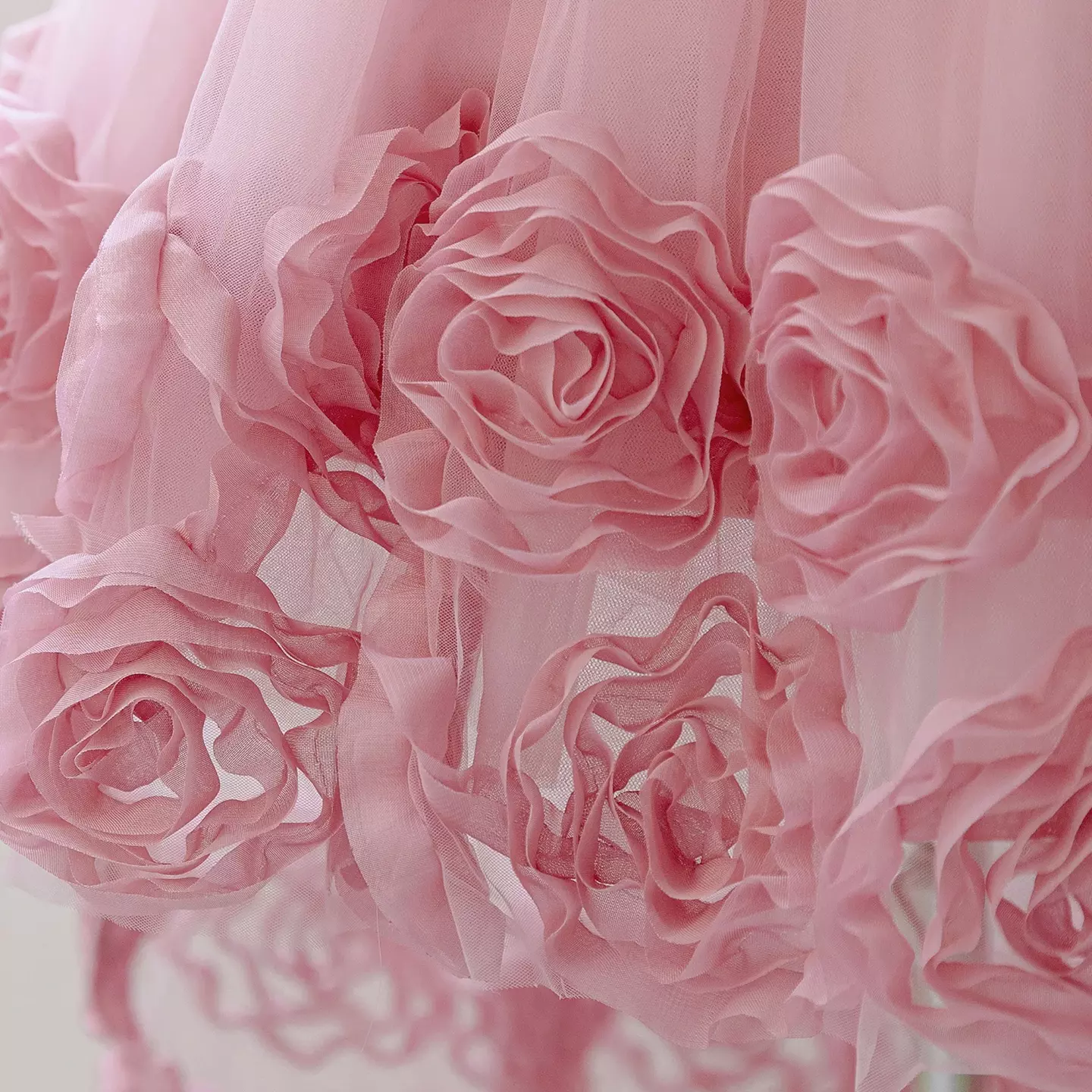 Georgia II Dusty Pink 3D Rosette Halter Girls Party Dress - Hi-Low Birthday & Special Occasion Dress