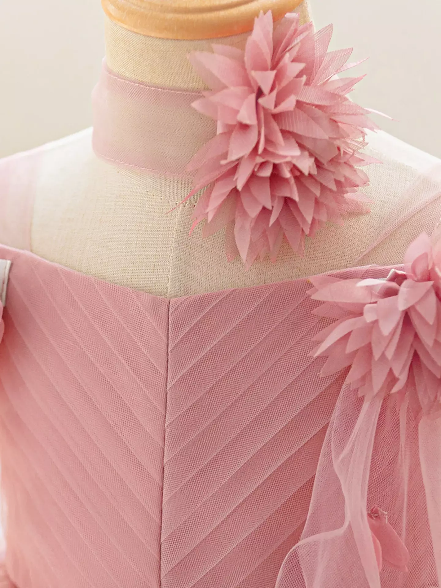 Jee Dusty Pink 3D Flower Tulle Cape Baby Girls Party Dress | Lucys