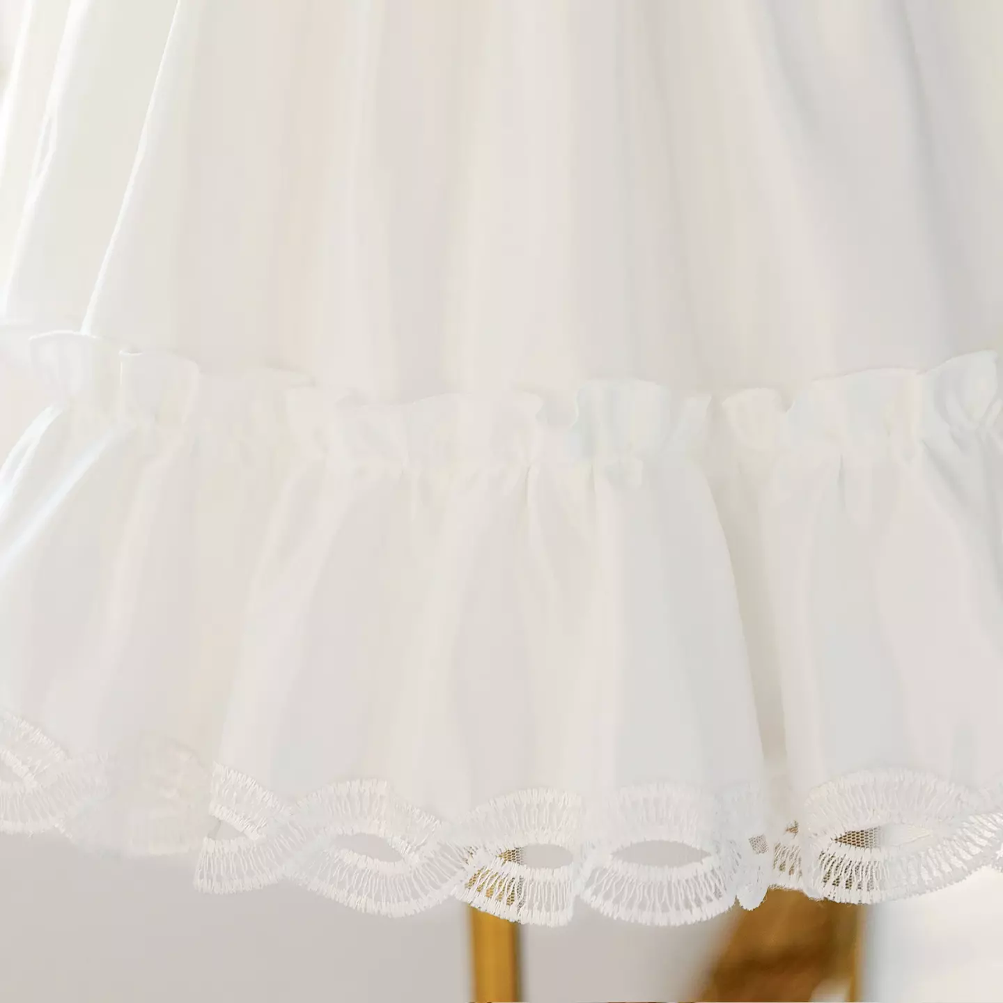 Mariana White Lace Collar Flower Girl Dress - Knee Length Christening & Wedding Dress