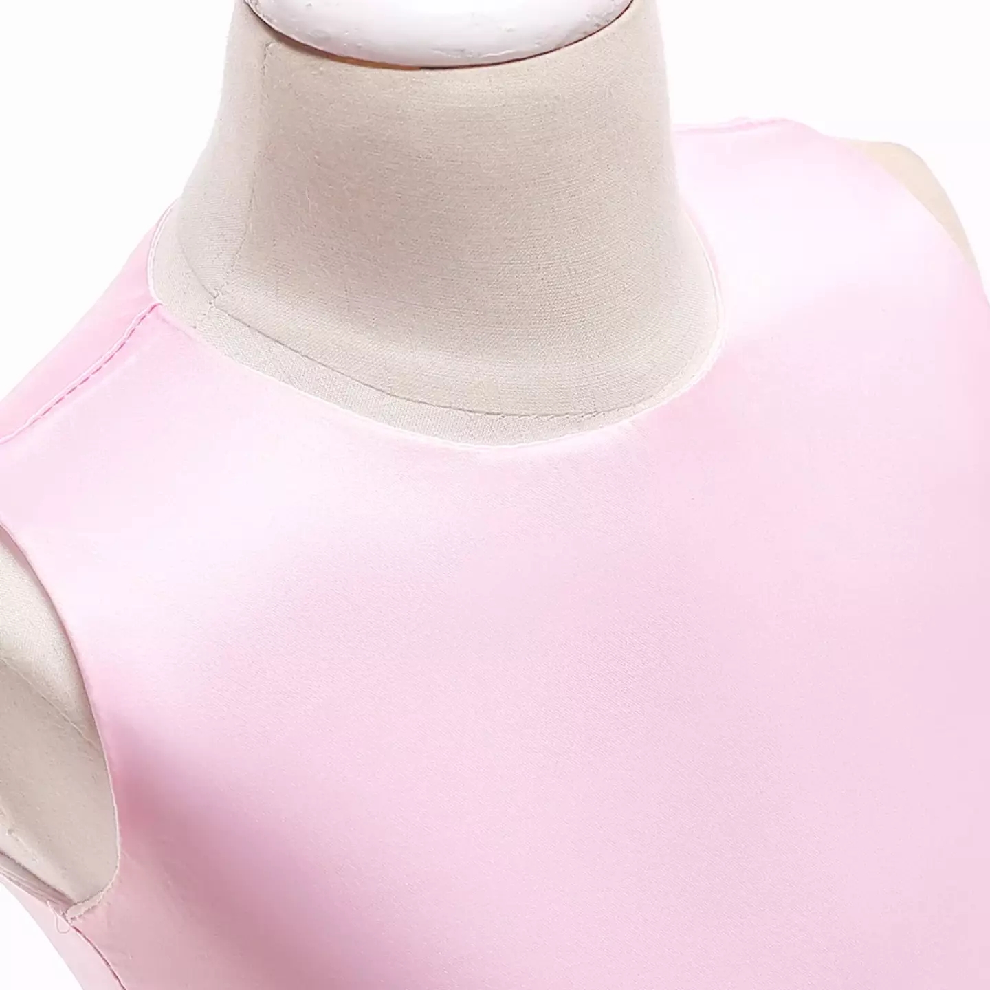 Yeri Pink 3D Floral Satin Girls Party Dress - Knee Length Junior Bridesmaid & Birthday Dress