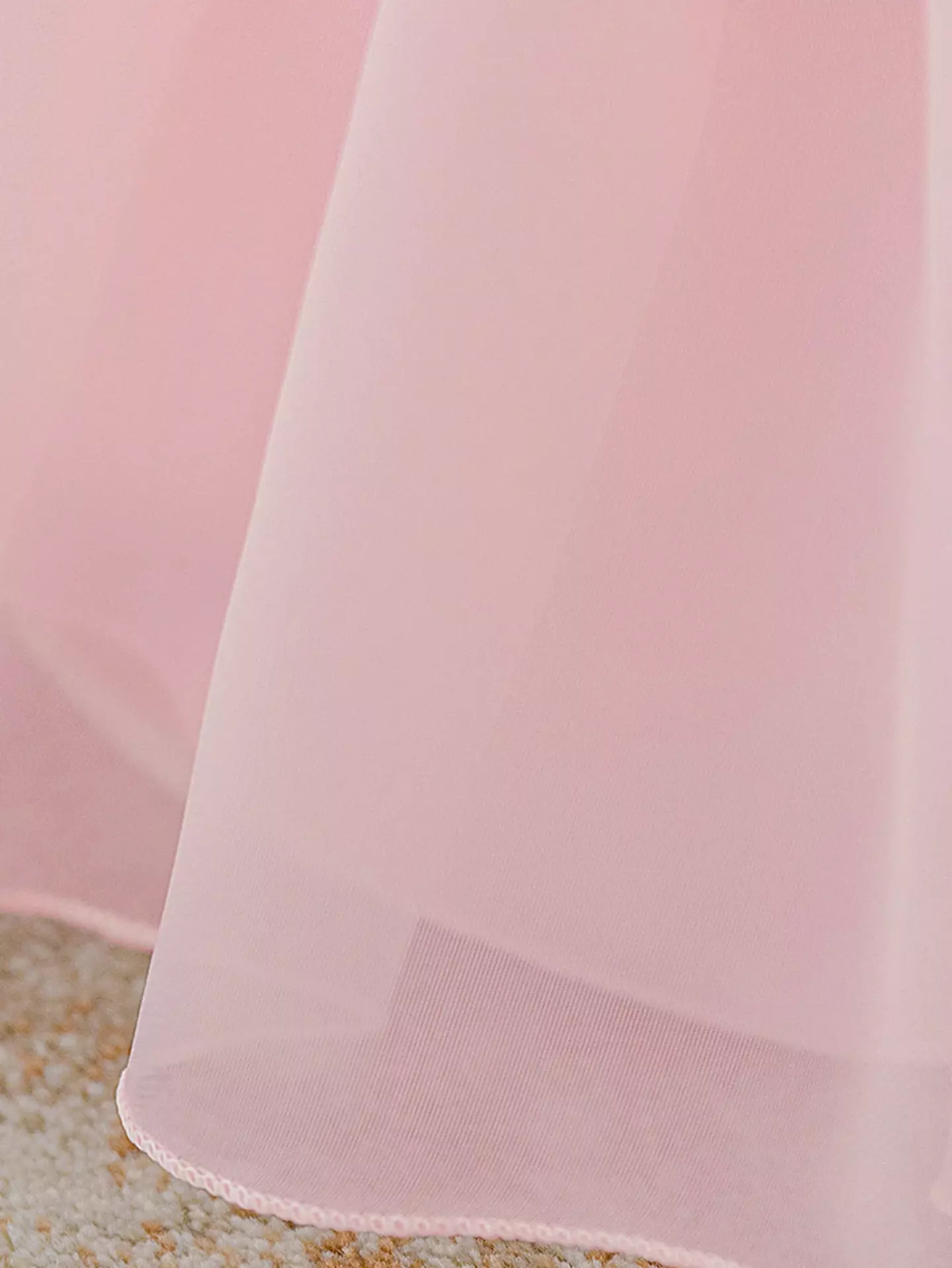 Gaeul Pink Organza Rose Cascade Party Dress - Knee Length Baby Girls Birthday Dress
