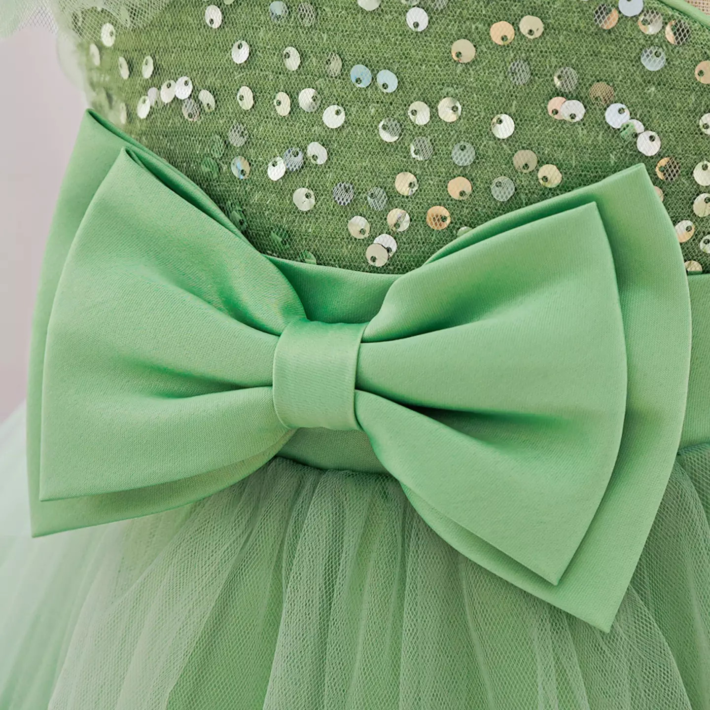 Yujin Green One-Shoulder Sequin Party Dress - Knee Length Baby Girls Birthday Dress
