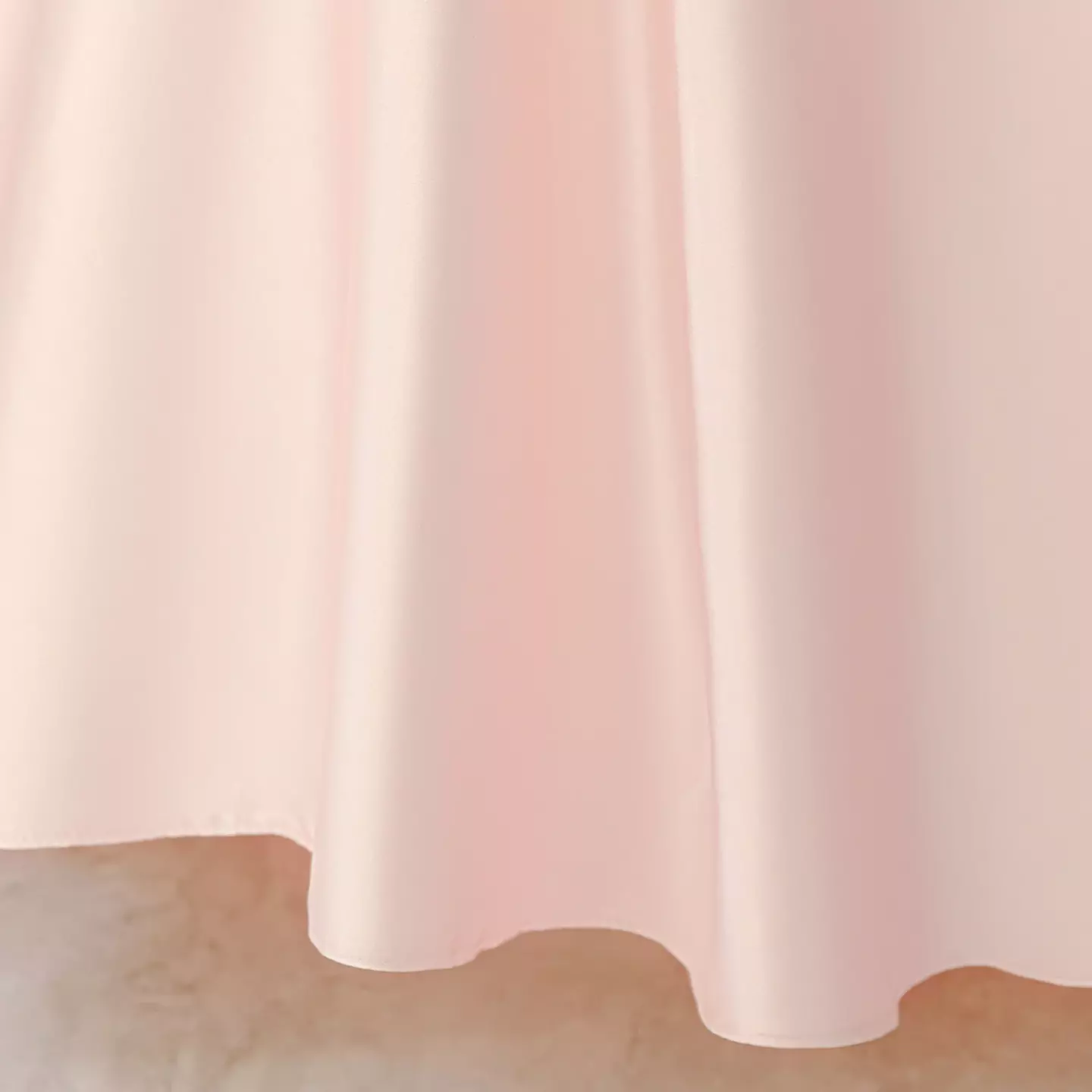 Evelyn II Blush Pink Satin Tea Length Junior Bridesmaid Dress with Open Bow Back