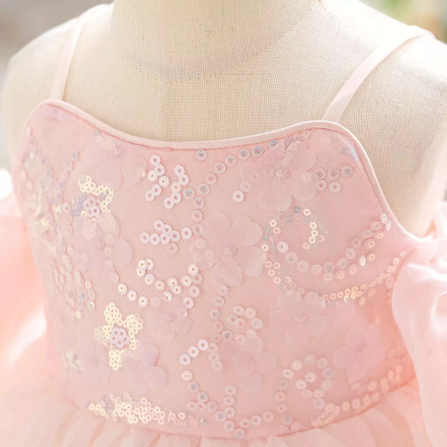 Yewon Peach Pink Puff Sleeve Bubble Hem Baby Girls Party Dress | Lucys
