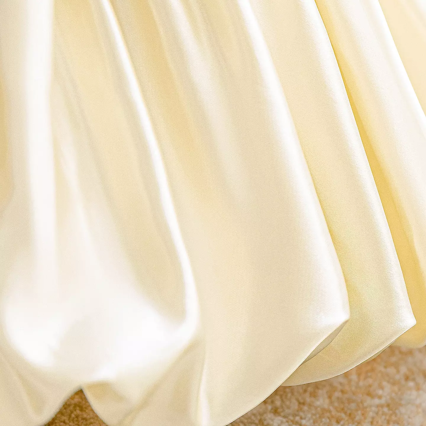 Chanelle Champagne 3D Petal Bodice Satin Baby Girls Party Dress | Lucys
