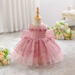 Mina Dusty Pink Rose Garland Tulle Baby Girls Party Dress | Lucys