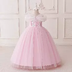 Giselle Pink Sequin Bodice Tulle Girls Party Dress | Lucys