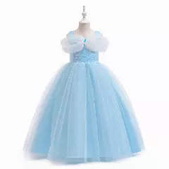 Giselle Light Blue Off-Shoulder Tulle Girls Party Dress | Lucys