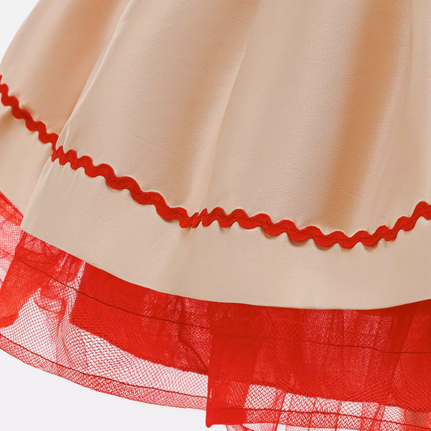 Xmas-5 Beige & Red Christmas Tree Baby Girls Party Dress | Lucys
