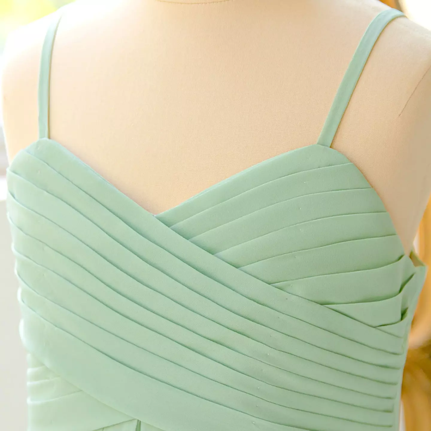 Lalisa Sage Green Pleated Crossover Girls Junior Bridesmaid Dress | Lucys