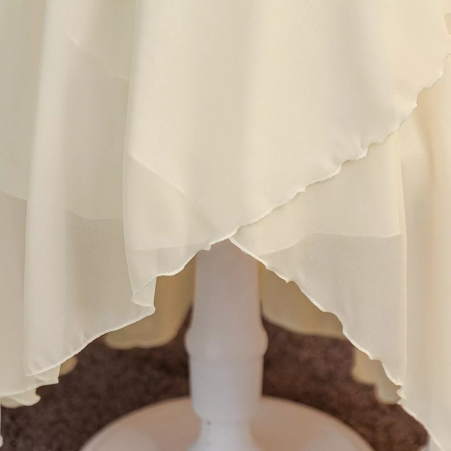 Lalisa II Ivory Sash Tie Girls Flower Girl Chiffon Dress | Lucys