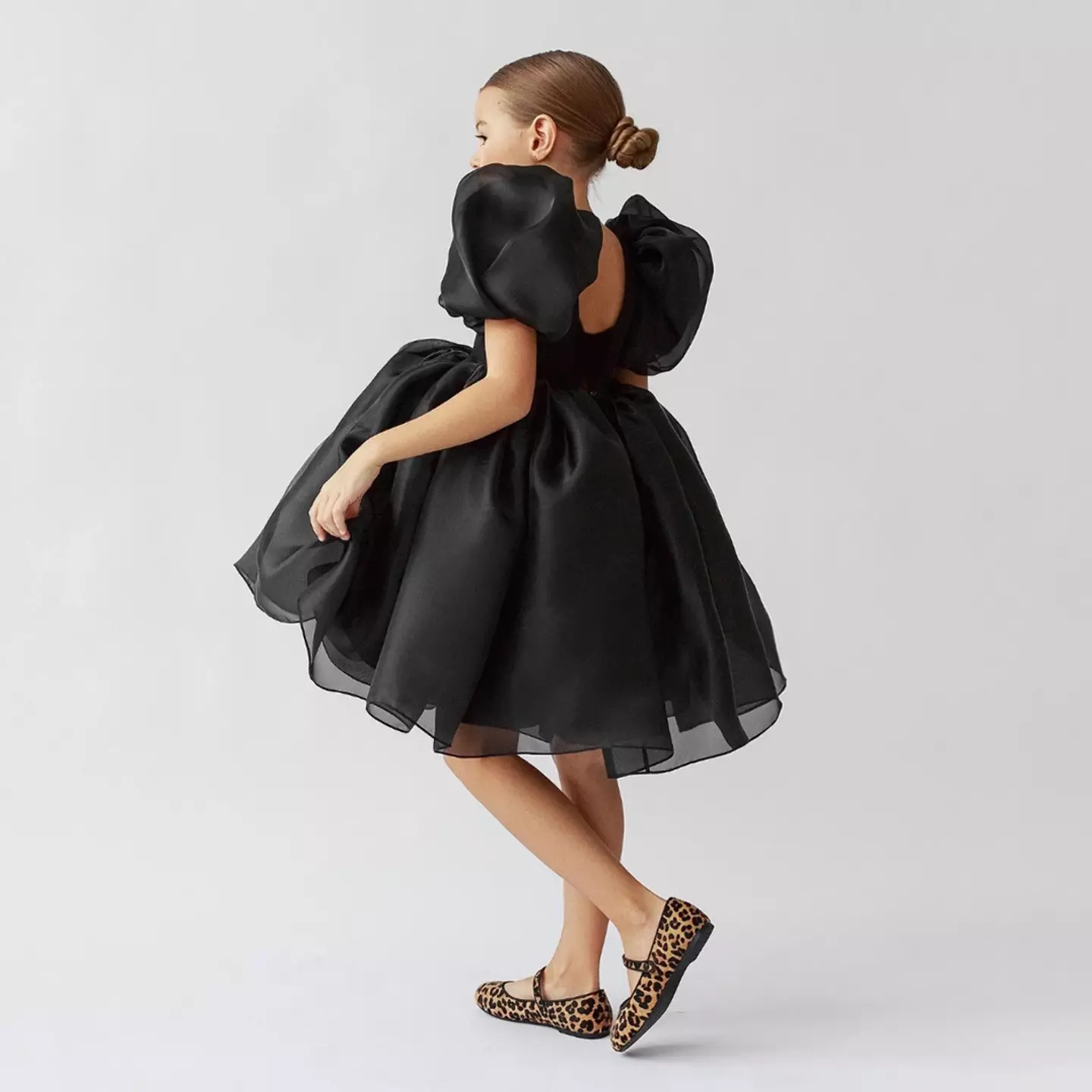 Riina Black Open Back Organza Girls Party Dress | Lucys