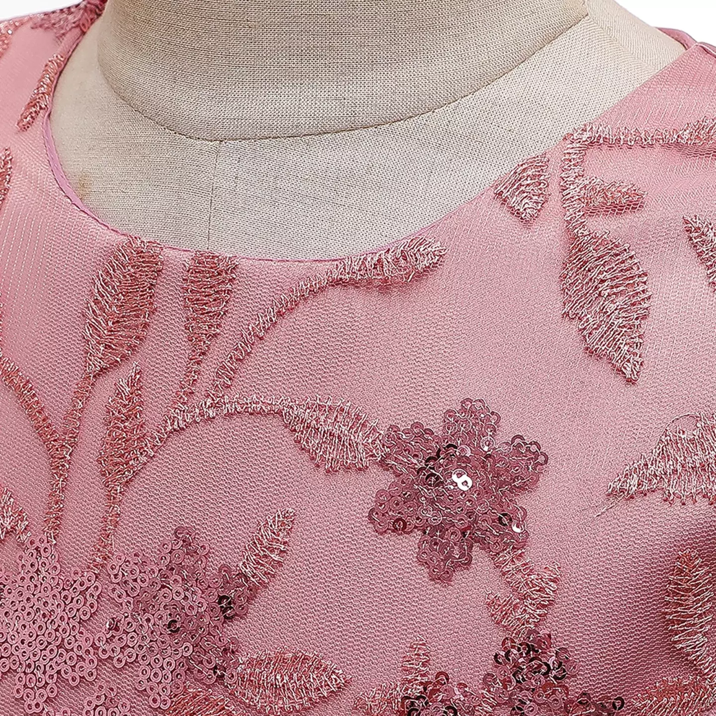 Mara Dusty Pink Beaded Floral Bodice Girls Party Dress | Lucys