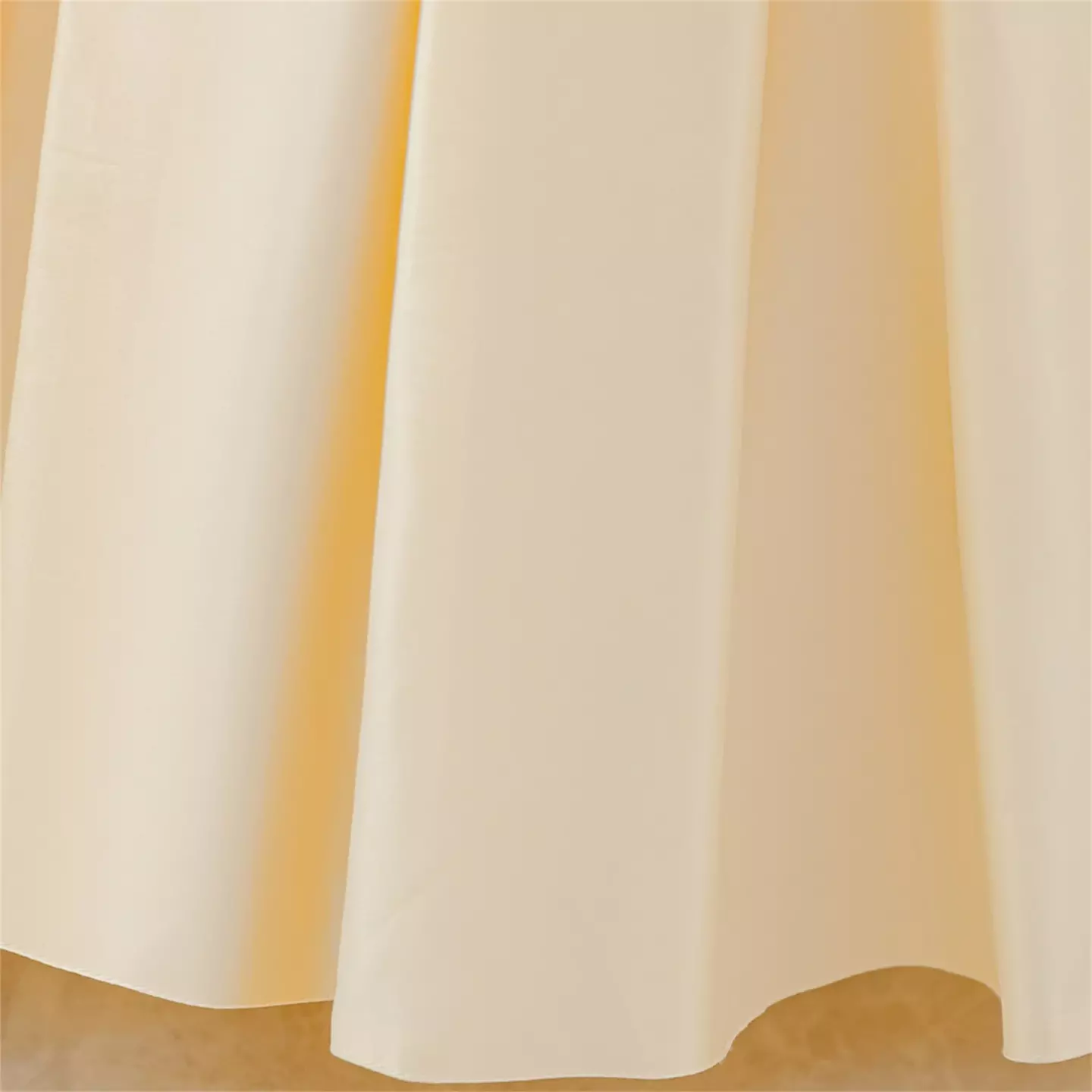 Yura Champagne Illusion Neckline Pearl Trim Tea Length Junior Bridesmaid Dress | Lucys
