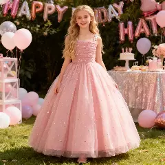 Elina Dusty Pink Ruched Bodice Tea Length Girls Junior Bridesmaid Dress | Lucys