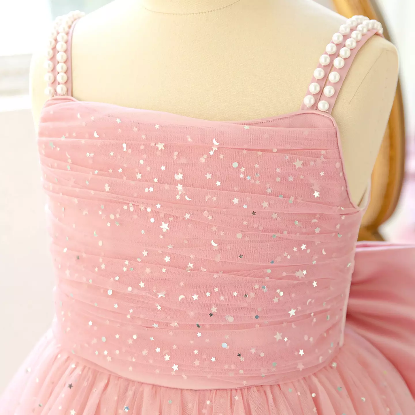Elina Dusty Pink Ruched Bodice Tea Length Girls Junior Bridesmaid Dress | Lucys