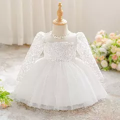 Marta White Cut-Work Lace Baby Girls Christening Dress | Lucys