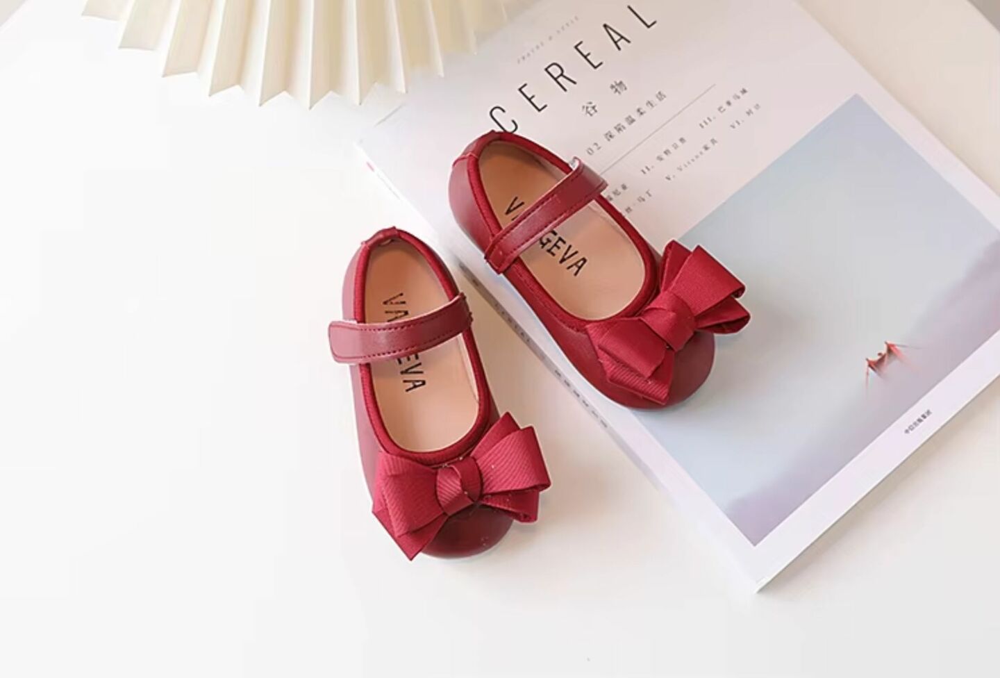 Baby & Toddler Girls Maroon Bow Mary Jane Dress Shoes | Lucys 10424