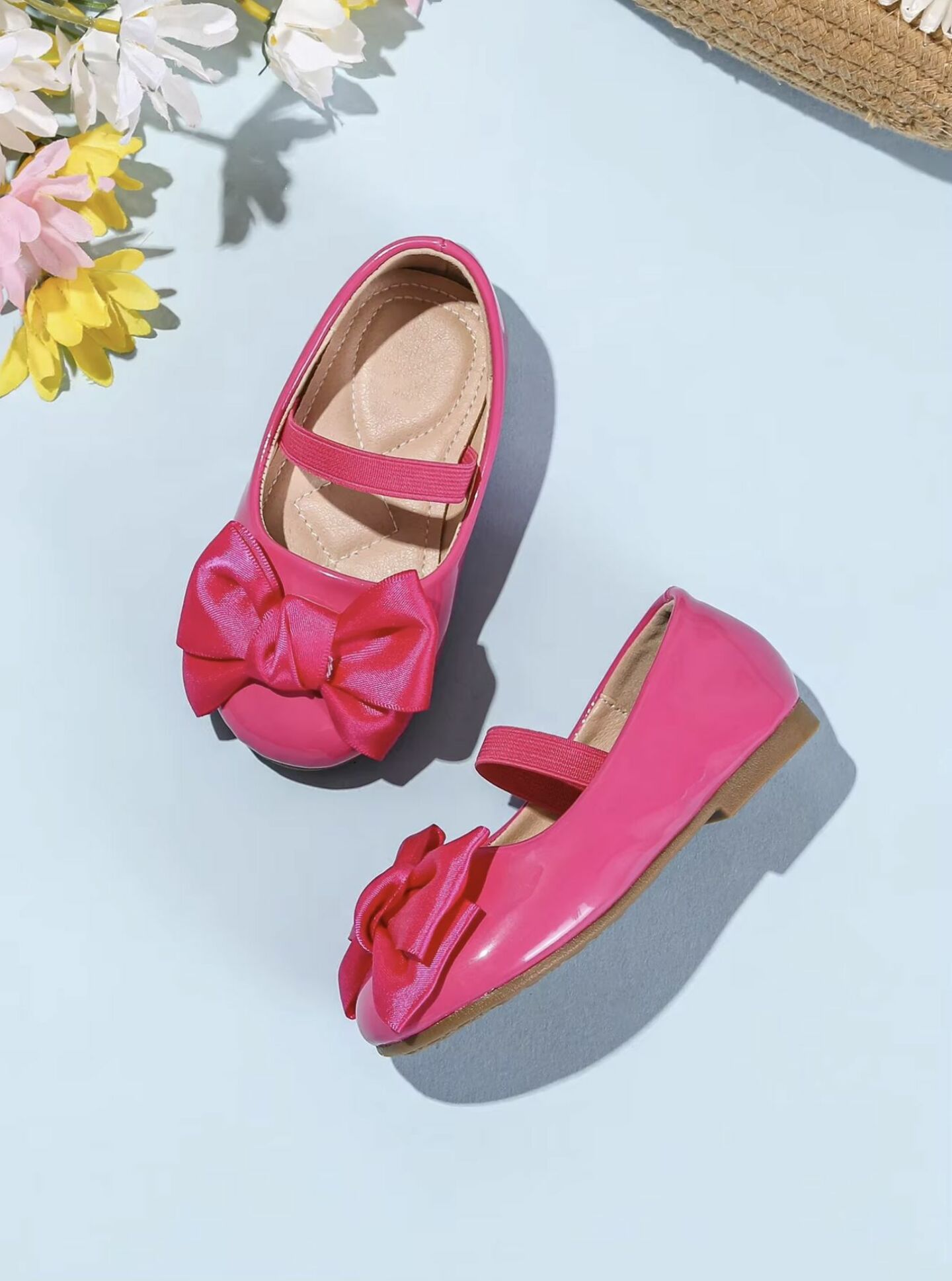 Baby, Toddler & Girls Hot Pink Satin Bow Party Shoes | Lucys 10464