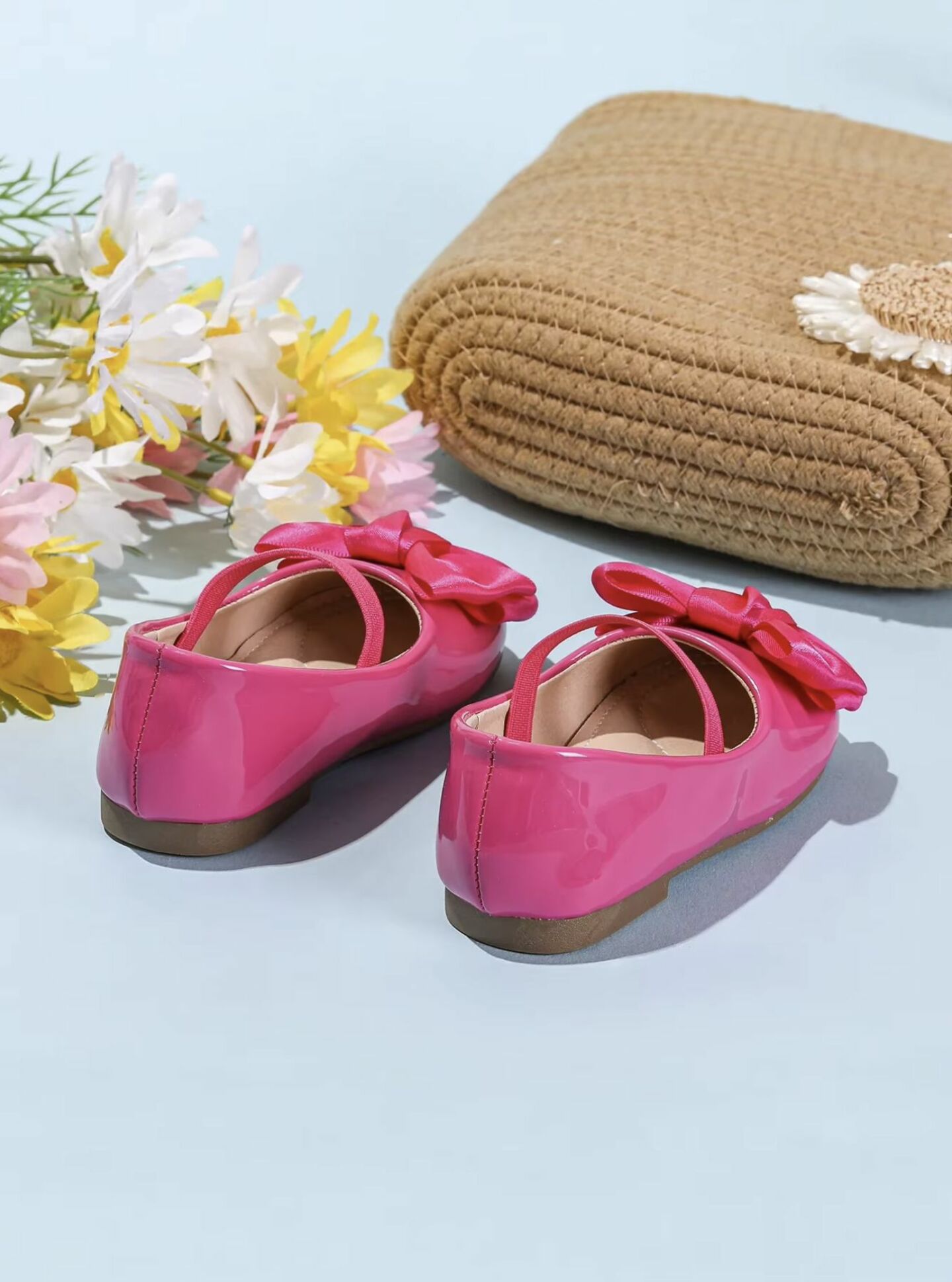 Baby, Toddler & Girls Hot Pink Satin Bow Party Shoes | Lucys 10464