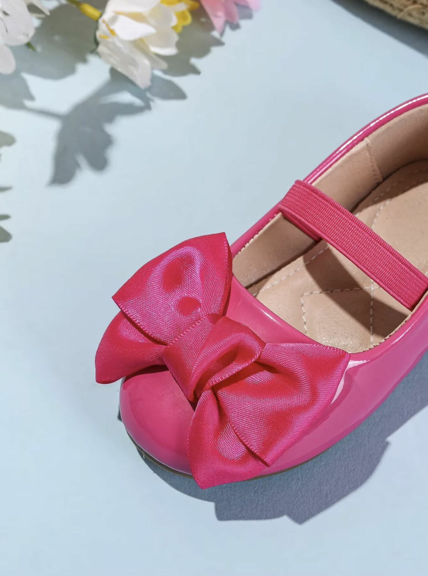 Baby, Toddler & Girls Hot Pink Satin Bow Party Shoes | Lucys 10464