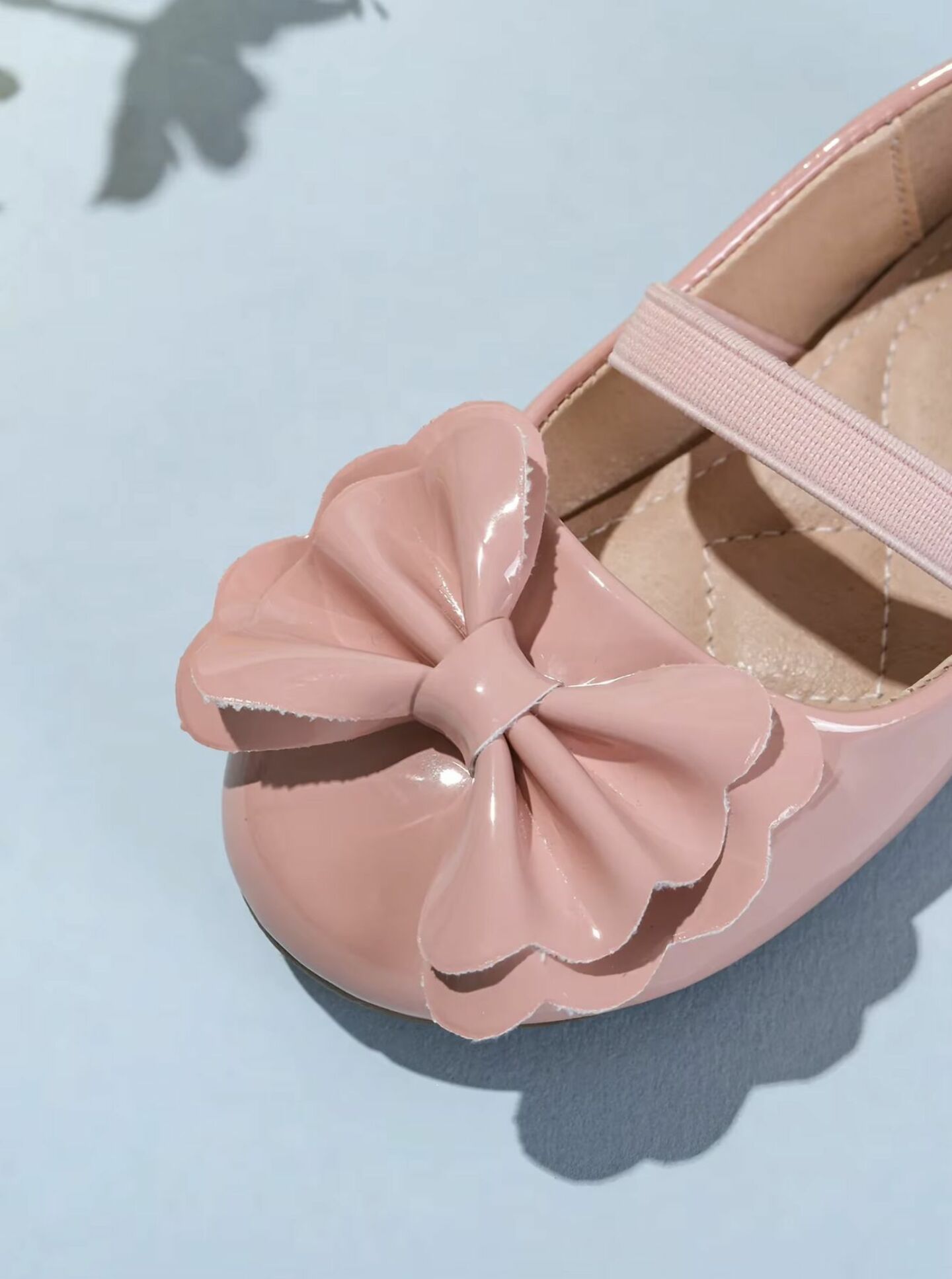 Baby, Toddler & Girls Dusty Pink Patent Petal Bow Flats | Lucys 10483